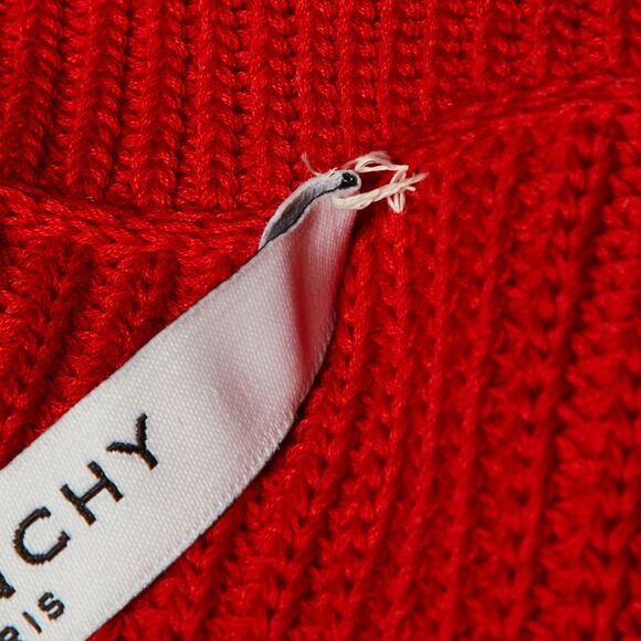 Givenchy Red Knit Asymmetric Zipper Chain Detail Sweater Xs - Picture 6 of 6